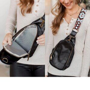 [NWT] Girlie Essentials - Savannah Lilly Vegan Faux Leather Crossbody Sling Bag